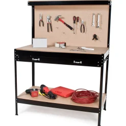 Tectake Universele Werkbank Met Gaatjeswand En Lade - Zwart