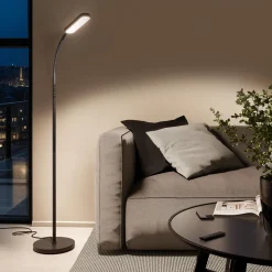 Tectake Vloerlamp Prisma Led - 5 Lichtmodi - 12 W - Dimbaar - Zwart