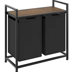 Tectake Wassorteerder Met Plank - Industriële Stijl - Zwart/bruin