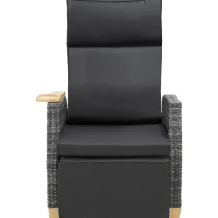 Tectake Wickerfauteuil Pescara Met Aluminium Frame - Verstelbare Rugleuning - Grijs