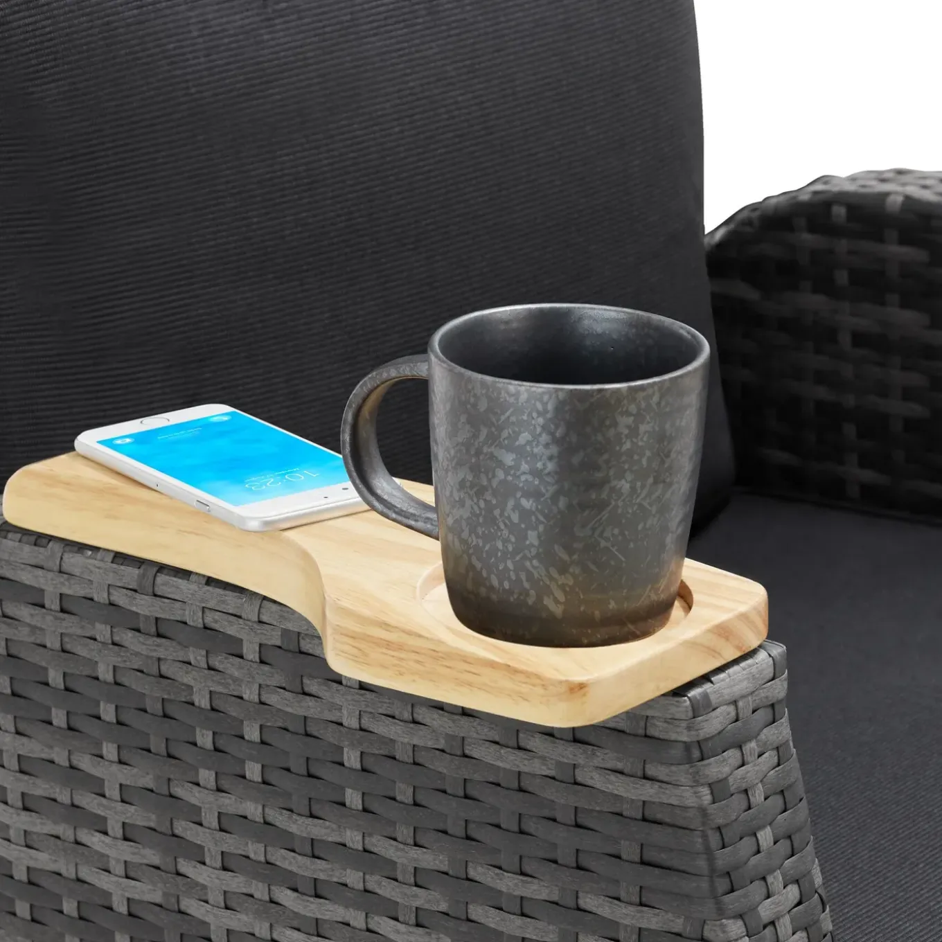 Tectake Wickerfauteuil Pescara Met Aluminium Frame - Verstelbare Rugleuning - Grijs