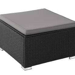 Tectake Wicker Lounge Lignano - 4 Personen - Weerbestendig - Zwart