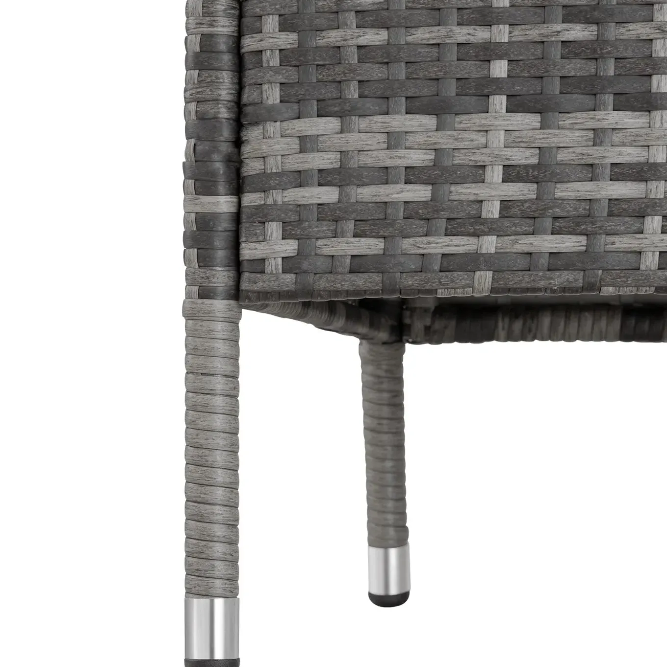 Tectake Wicker Tuinbank Met Tafel - Grijs/lichtgrijs
