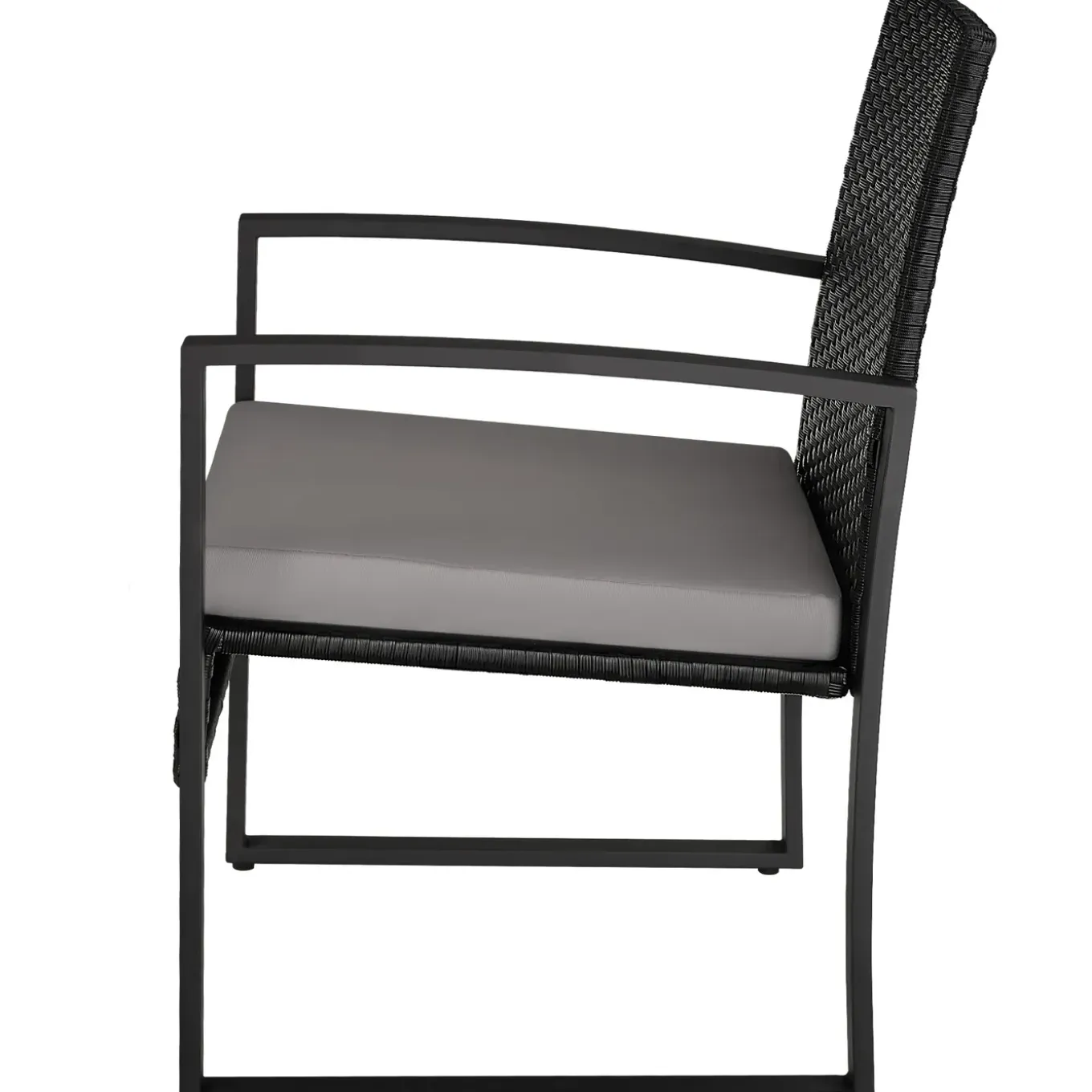 Tectake Wicker Zitgroep Lichtgrijs Zwart Loungeset 2 Personen Afneembare Kussens Tafel Glas