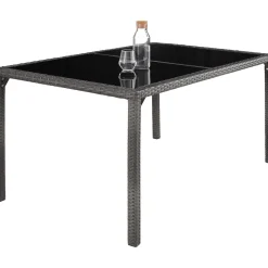 Tectake Wicker Zitgroep Porto 6+1 Met Beschermhoes - 6 Personen - Weerbestendig - Grijs/wit