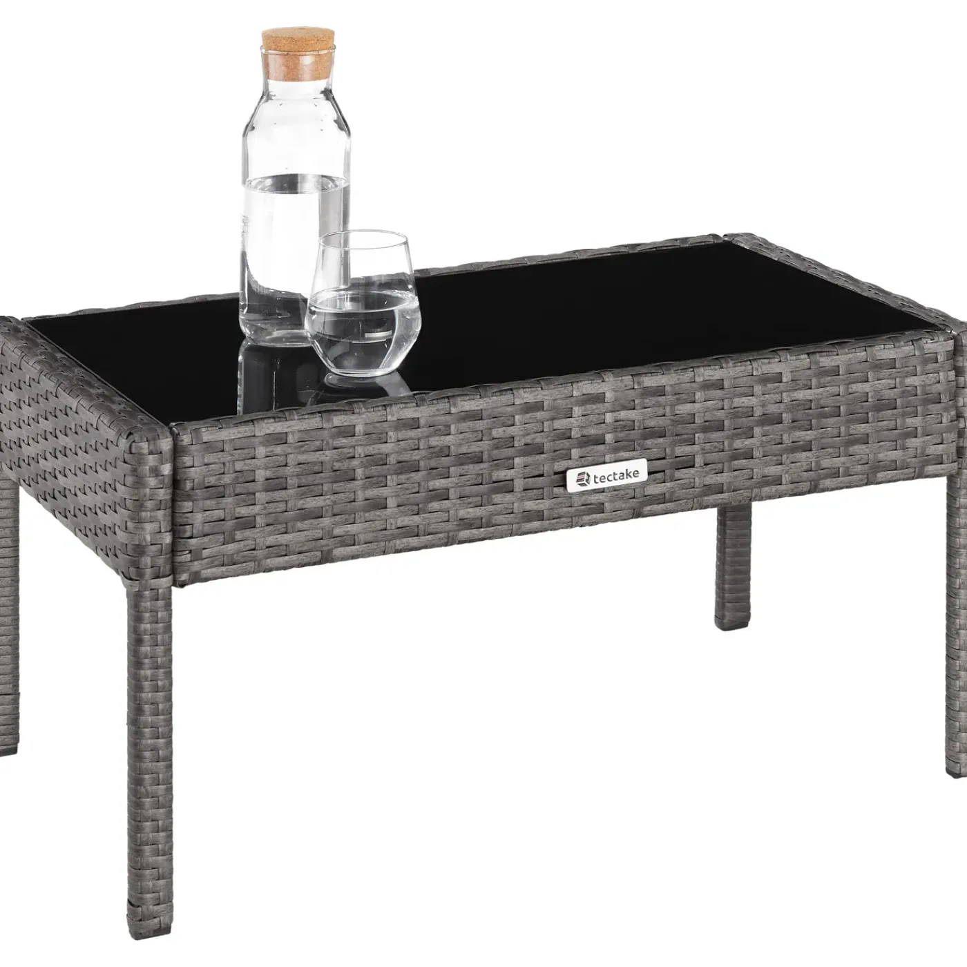 Tectake Wicker Zitgroep Sparta 3+1 - 4 Personen - Weerbestendig - Grijs