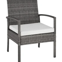 Tectake Wicker Zitgroep Sparta 3+1 - 4 Personen - Weerbestendig - Grijs