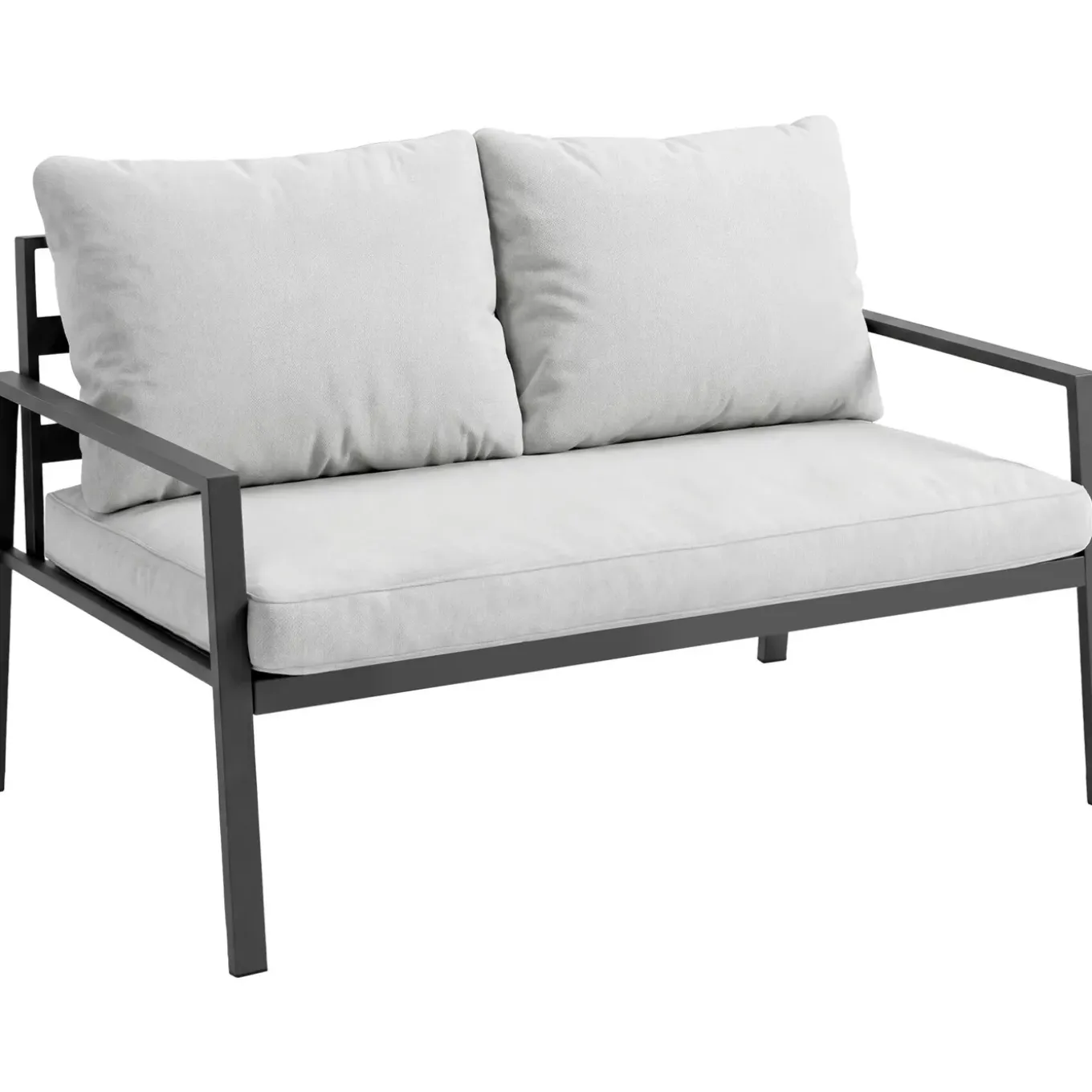 Tectake Zitgroep Göteborg Met Tafel - 4 Personen - Dikte Van De Zitkussens: 10 Cm - Lichtgrijs