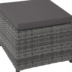 Tectake Zitgruppe Aluminium Und Rotan Schutzhoes - Opvouwbare Rugleuningen - Grijs