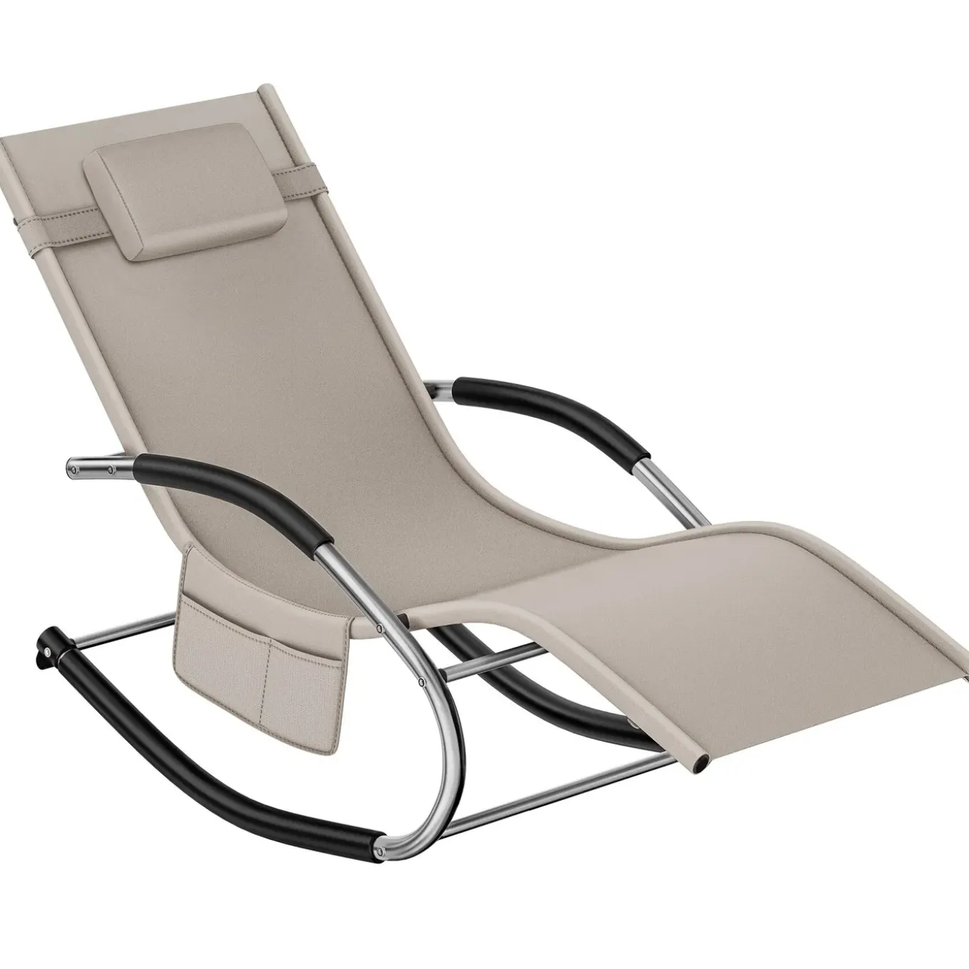 Tectake Zonnebed Taya - Ergonomisch - Schommelfunctie - Beige