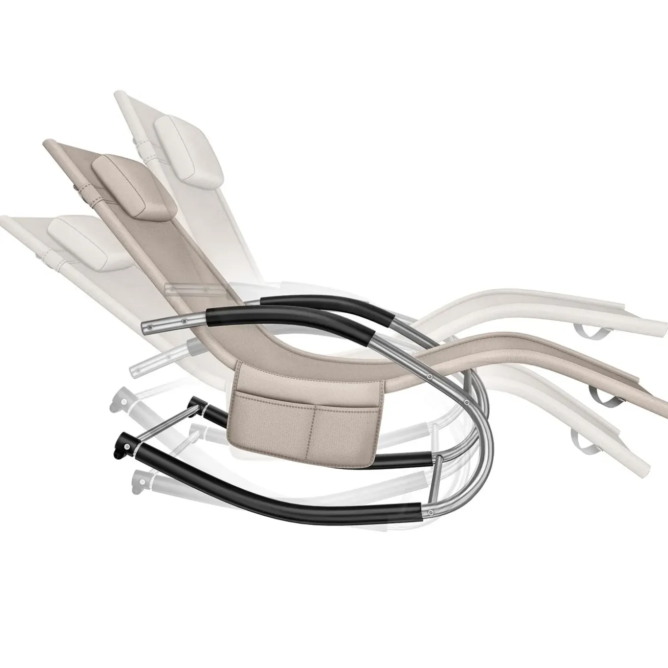 Tectake Zonnebed Taya - Ergonomisch - Schommelfunctie - Beige