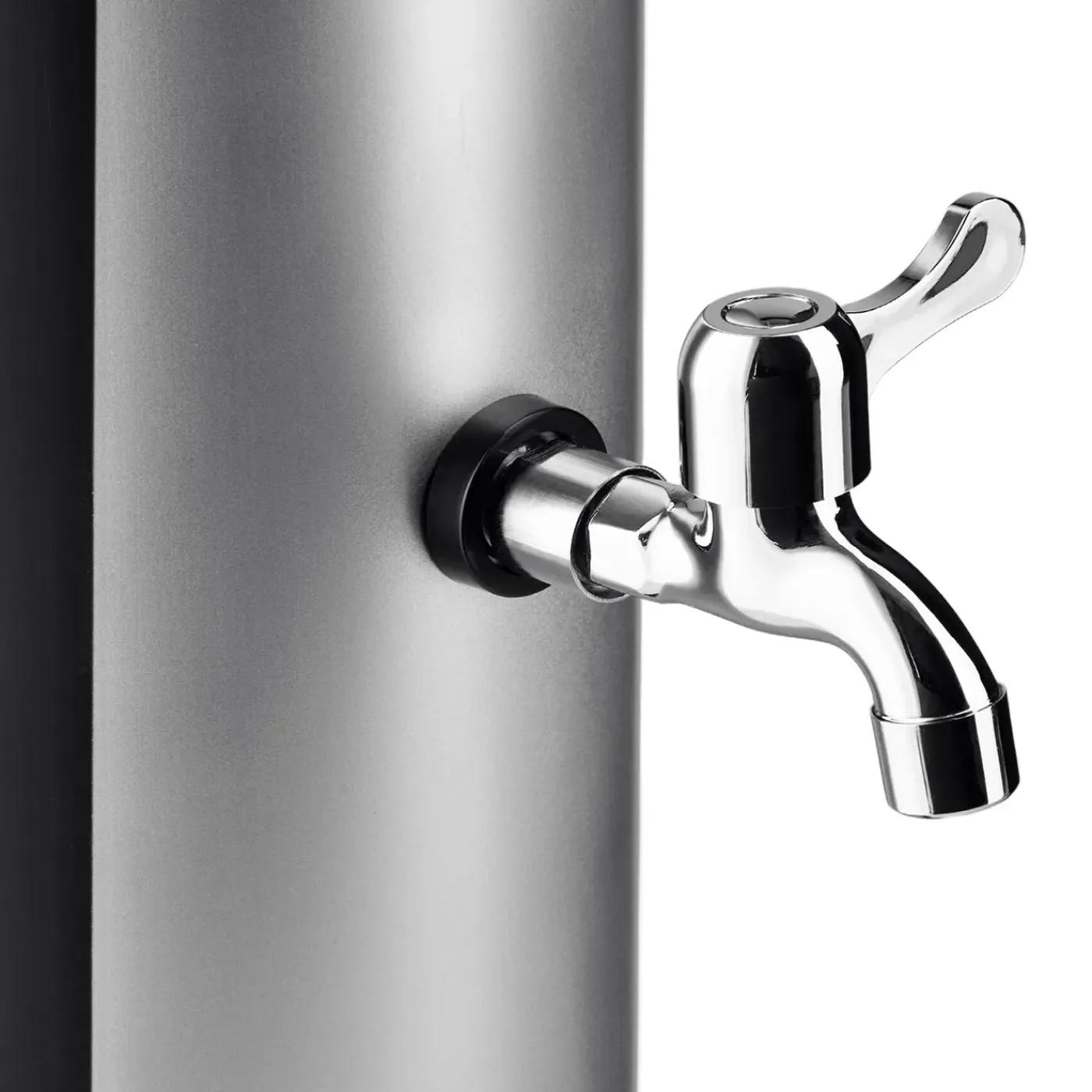 Tectake Zonnedouche Milieuvriendelijk Uv-bestendig Instelbare Draaibare Mengkraan Zwart Zilver