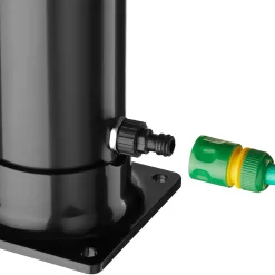 Tectake Zonnedouche Milieuvriendelijk Uv-bestendig Instelbare Draaibare Mengkraan Zwart Zilver