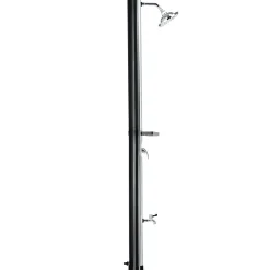 Tectake Zonnedouche Milieuvriendelijk Uv-bestendig Instelbare Draaibare Mengkraan Zwart Zilver