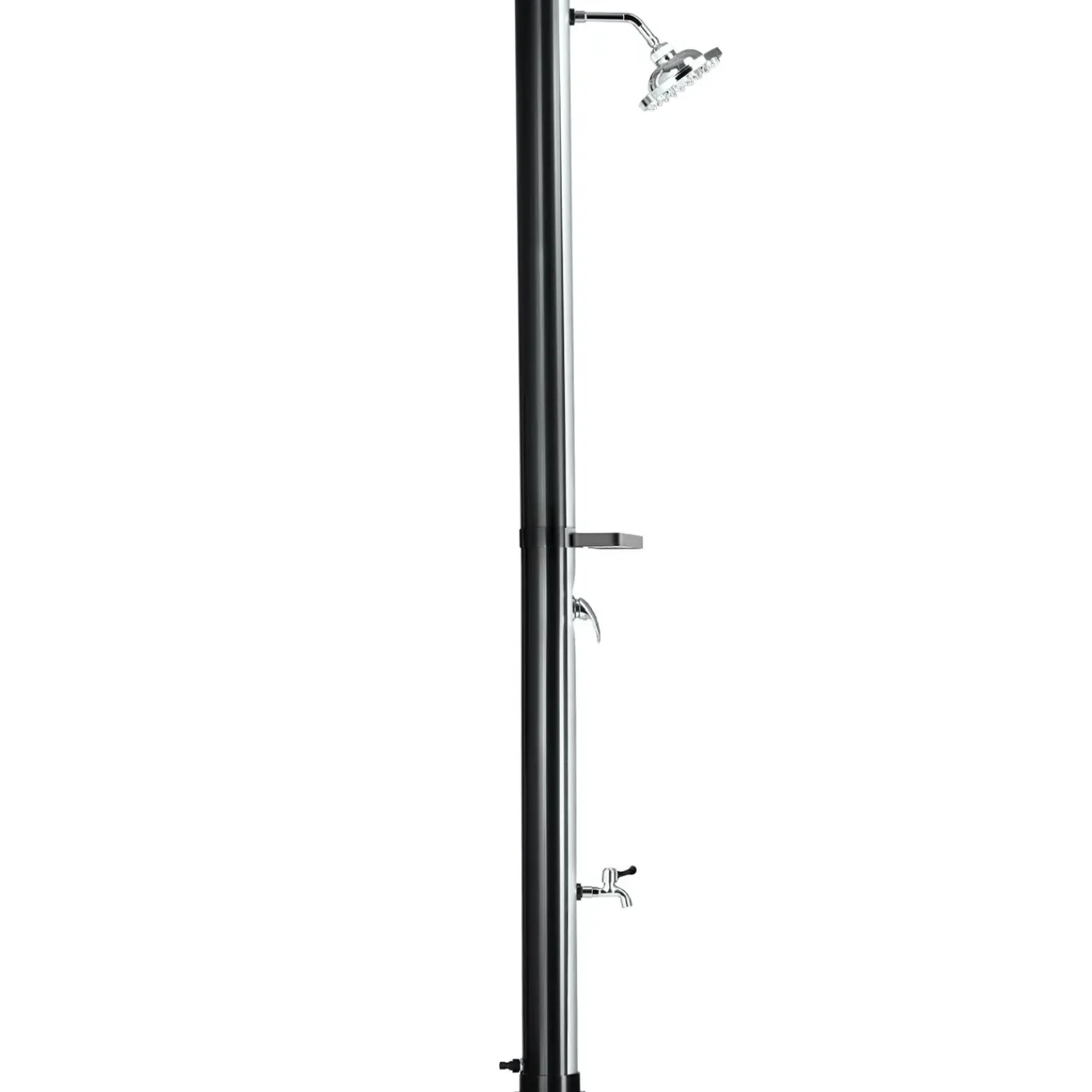 Tectake Zonnedouche Milieuvriendelijk Uv-bestendig Instelbare Draaibare Mengkraan Zwart Zilver