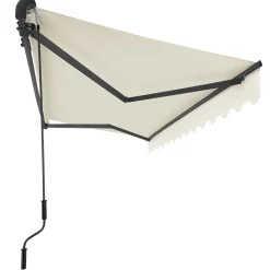Tectake Zonnescherm Ornella Met Wandhouder, 250 X 200 Cm, Donkergrijs