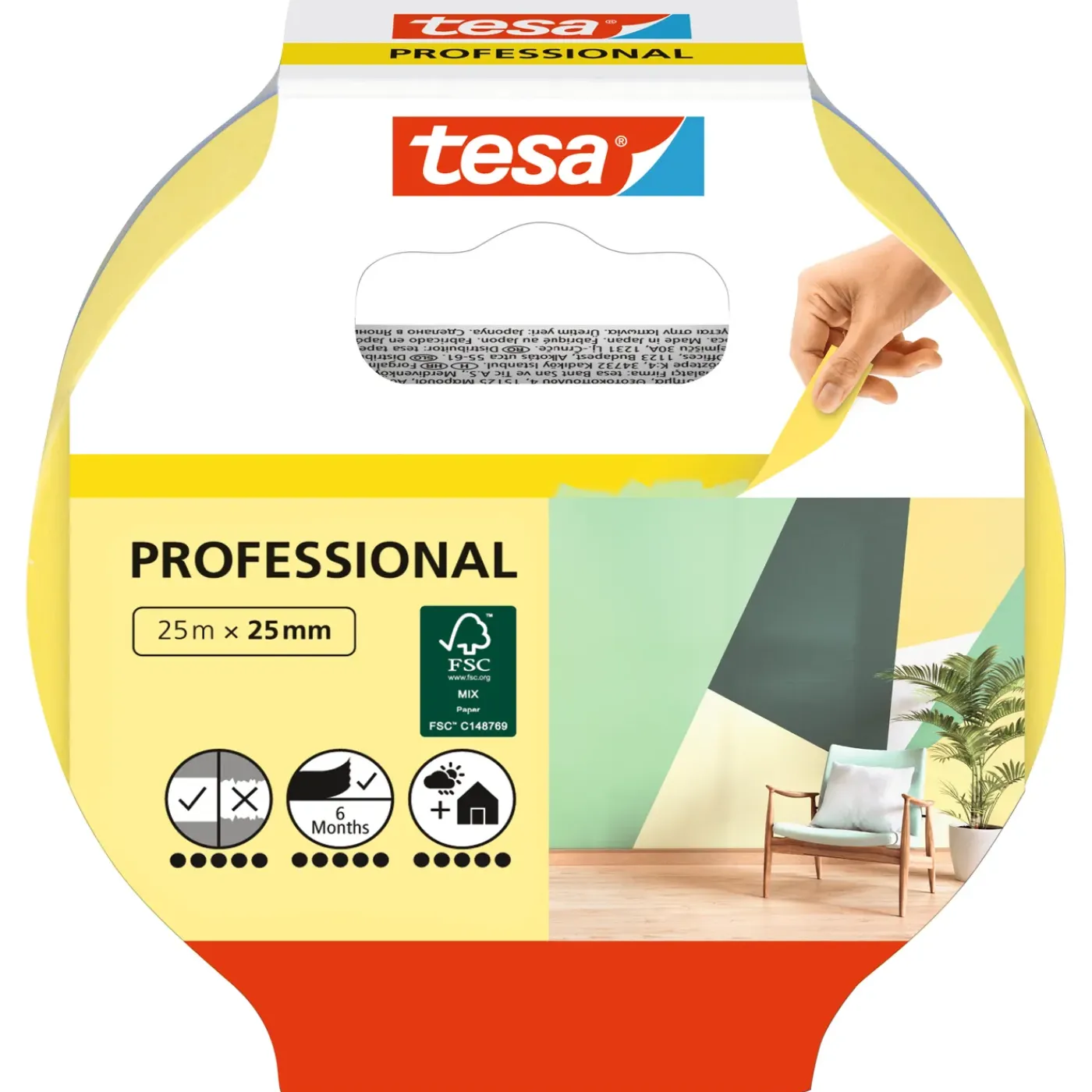 Tesa afplaktape Precision Indoor 25mx25mm
