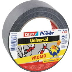 Tesa Duct tape extra Power Universal - Waterafstotend - Grijs - 25m x 50mm