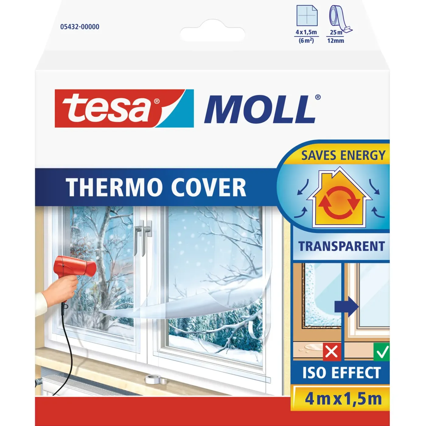 Tesa Isolatiefolie Thermo Cover - kunststof - 4 x 1,5 m - 6 m²