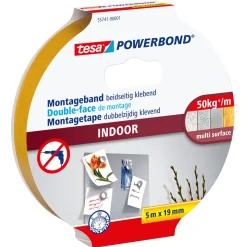 Tesa Montageband Powerbond - Binnen - Wit - 5m x 19mm