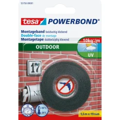 Tesa Montageband Powerbond Outdoor - Buiten - Groen - 1,5m x 19mm