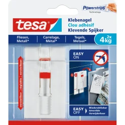Tesa Plakhaakje zonder nagel Powerstrips 77767 - voor tegels & metaal - 4kg