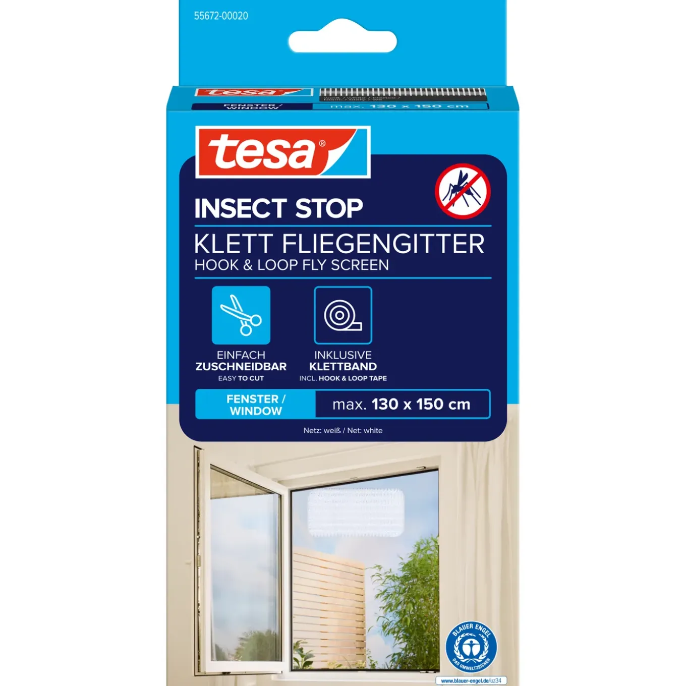 Tesa Raamhor Insect Stop (Standaard) - 130x150cm - Wit - Textiel