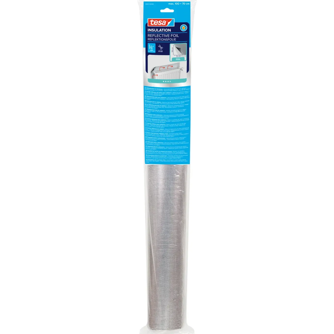 Tesa Radiatorfolie Tesamoll®- Kunststof - RD waarde 2,5m² K/W - 1mm - 70x100cm - 0,7m²