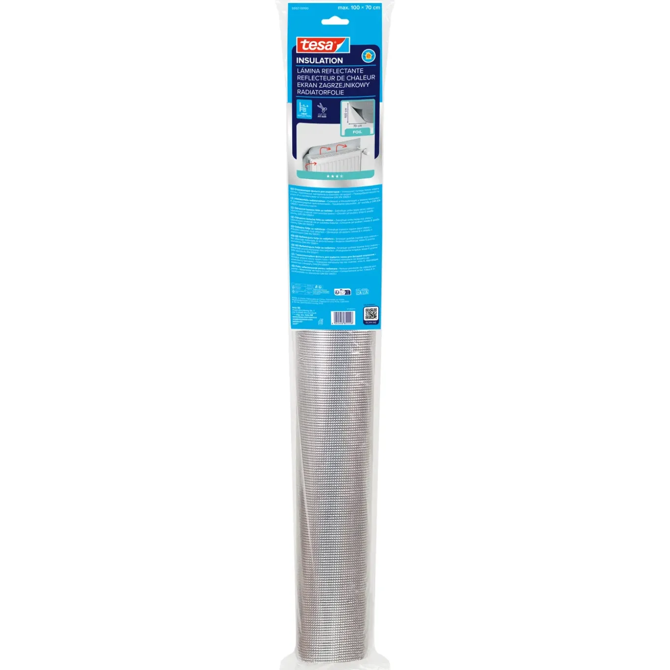 Tesa Radiatorfolie Tesamoll®- Kunststof - RD waarde 2,5m² K/W - 1mm - 70x100cm - 0,7m²