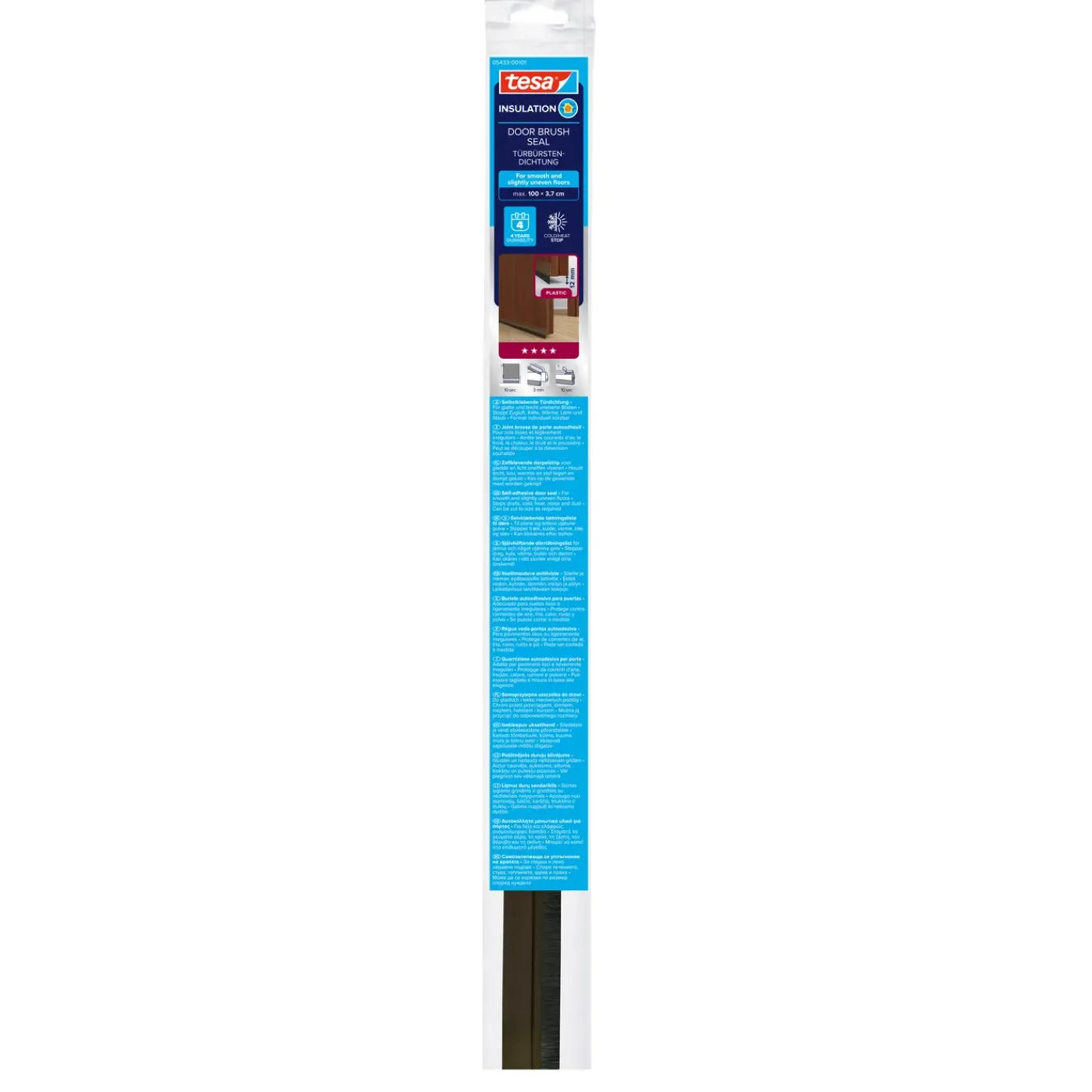 Tesa Tochtstrip Standard - Bruin - Zelfklevend - 100x7x0,8cm