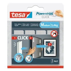 Tesa zelfklevende strip Powerstrips CLICK Combo 4x2 stuks Medium