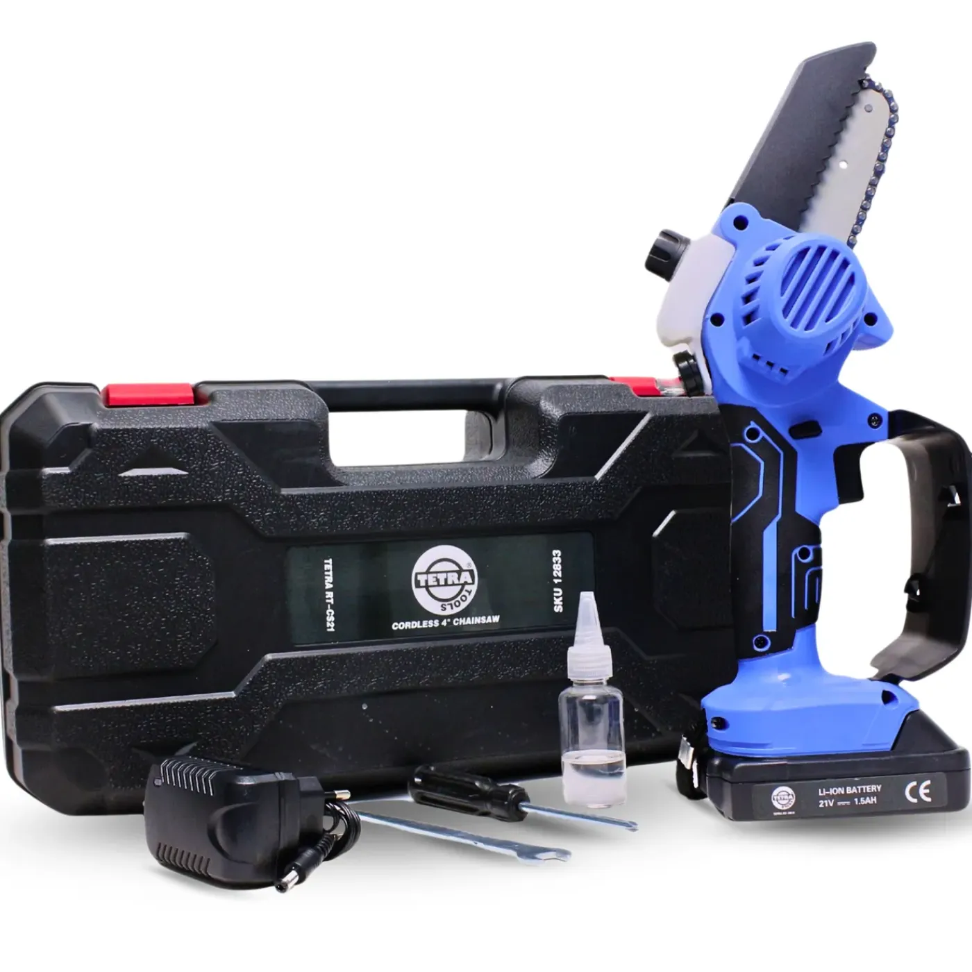 TETRA Tools Mini Kettingzaag - Incl. Accu En Koffer – Snoeizaag Draadloos