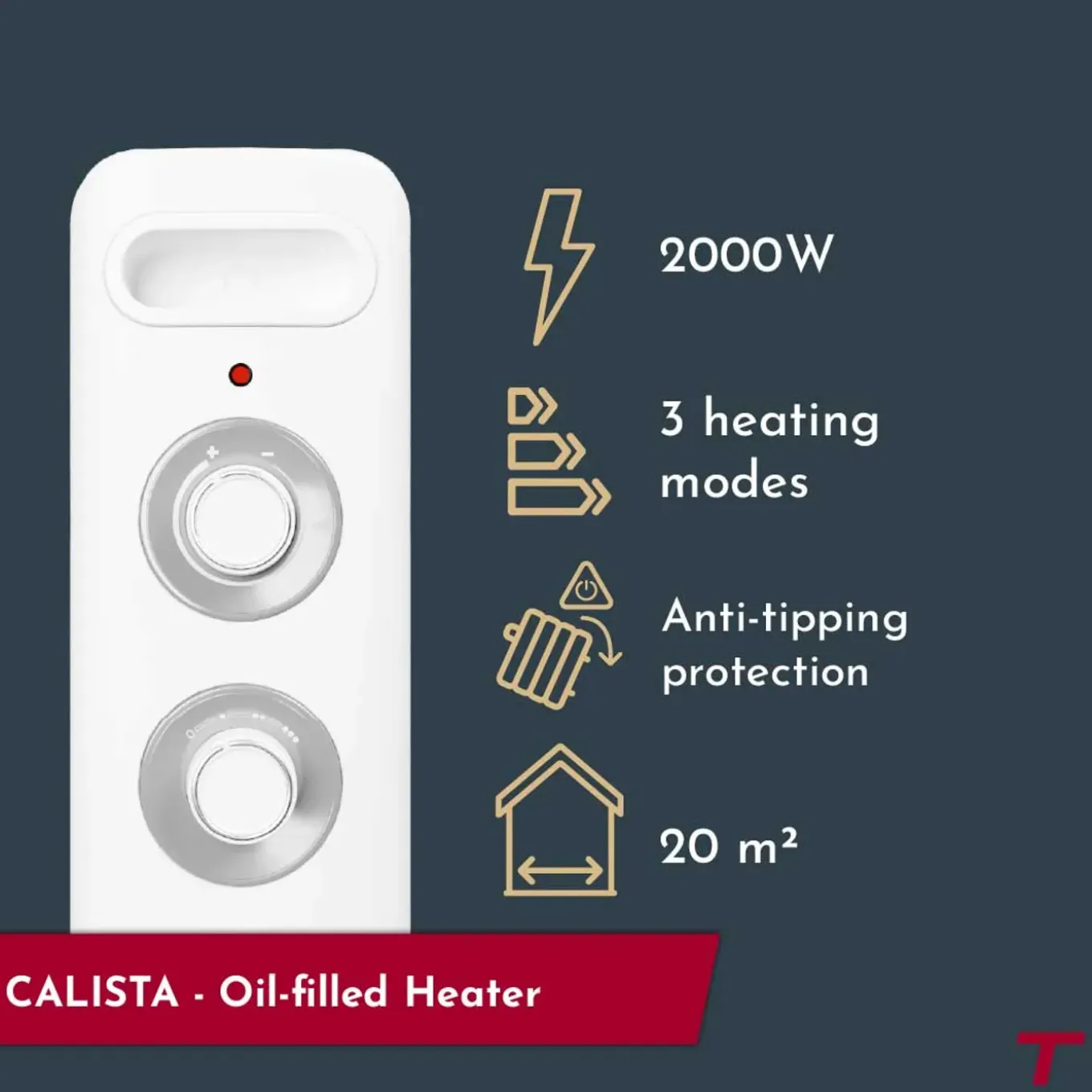 Thomson - Oliekachel - 2000 W - Wit - Calista