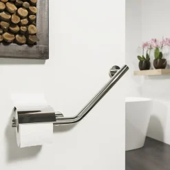 Tiger Boston Comfort & Safety wandbeugel met toiletrolhouder RVS gepolijst - Rechts