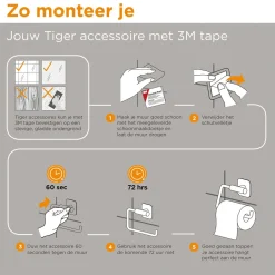 Tiger handdoekrek Colar RVS gepolijst