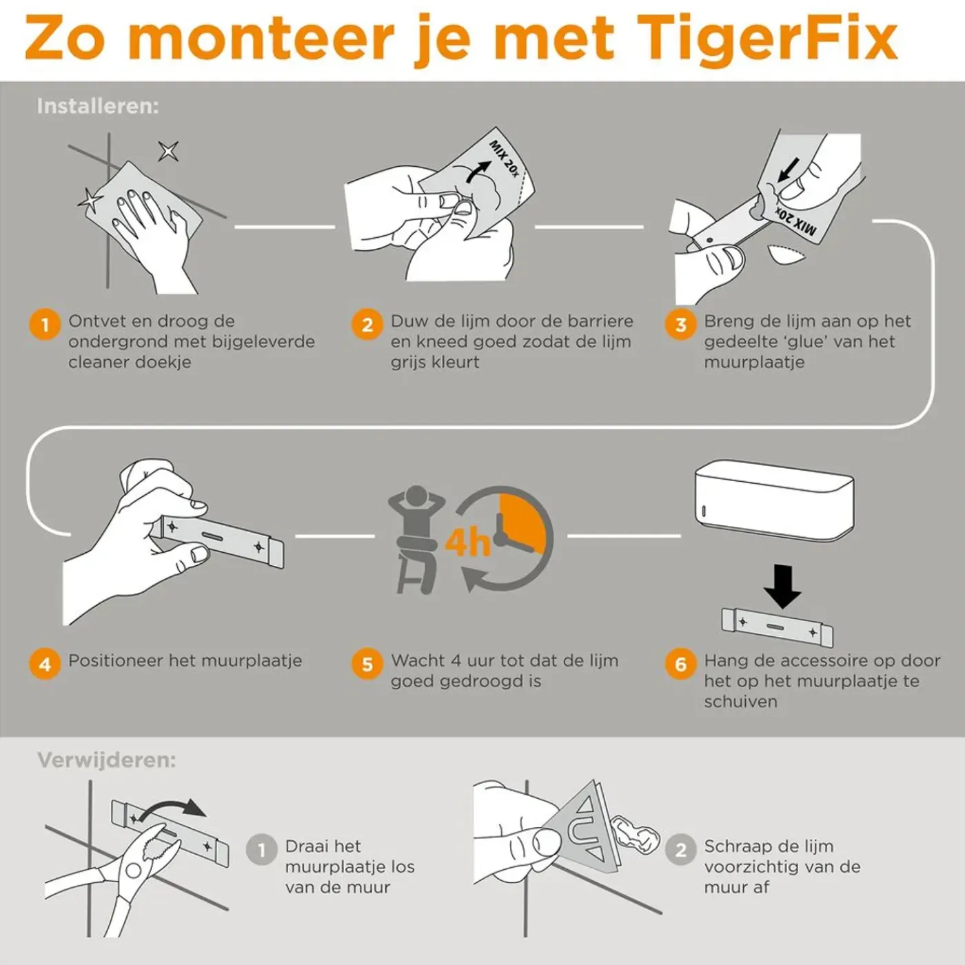 Tiger lijm voor Fix accessoires