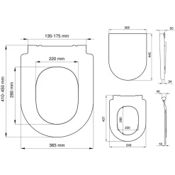 Tiger WC-bril Stax - Thermoplastisch - D-vorm - Softclose - Verstelbaar - Quick Release - Wit