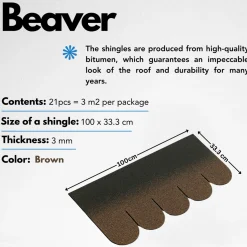 Timbela - Bitumineuze Dakspanen - B-brown - Zwart Kleur - Bitumen Dakbedekking - 3m2
