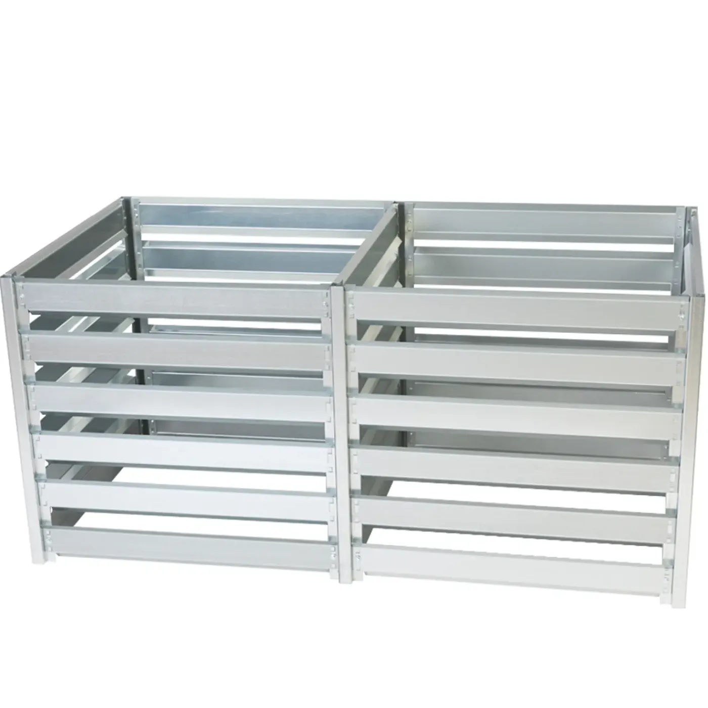 Timbela - Dubbele Tuincompostbak - M800+m800a - Metalen Compostbak 182 X 91 X H85 Cm / 1408 L