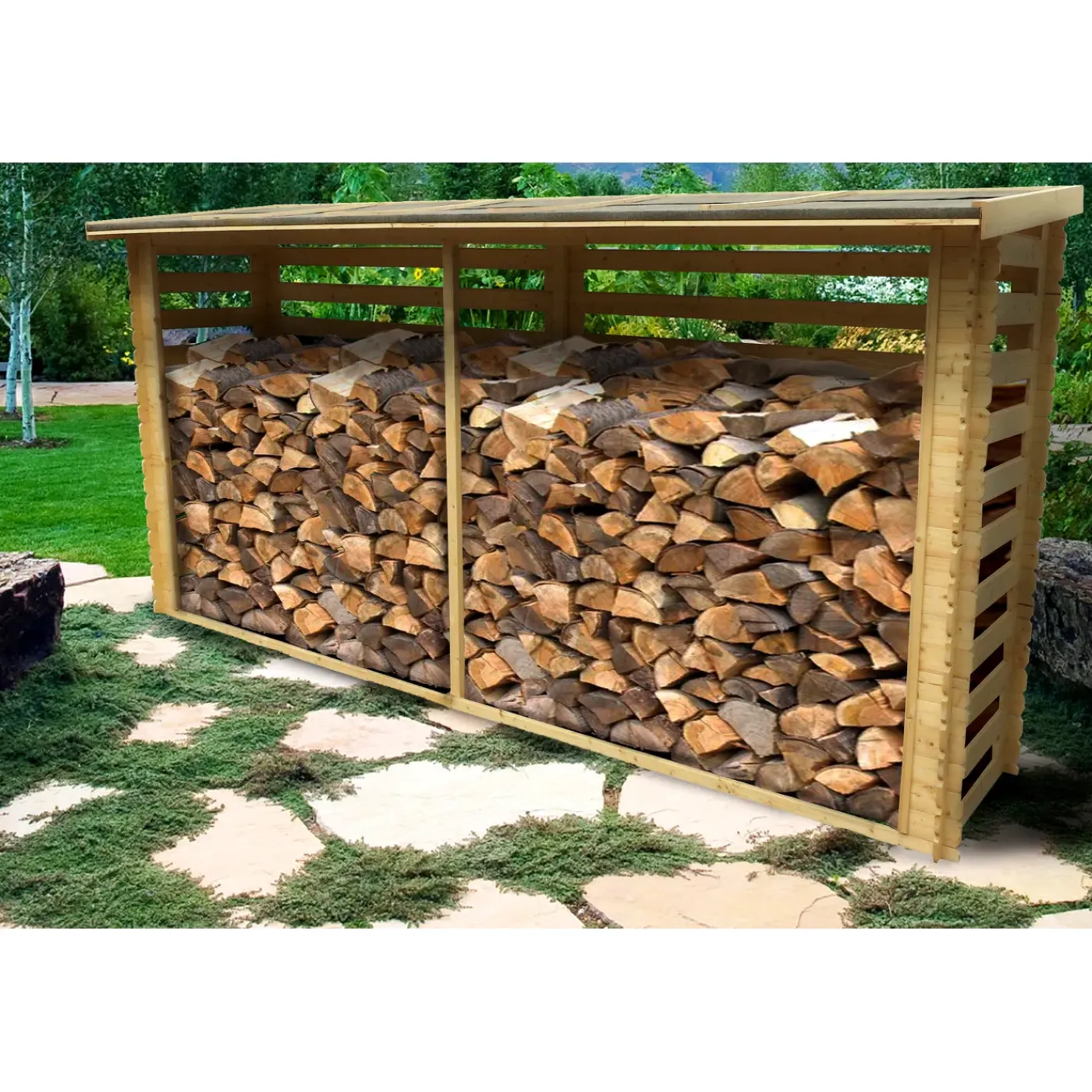 Timbela - Haardhout Opslagschuurtje - M203 - L112xl450xh199 Cm/ 4m2