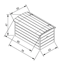 Timbela - Houten Speelgoedkist Voor Kinderen - M034-1 - Houten Tuinkist 80 X 50 X H47 Cm