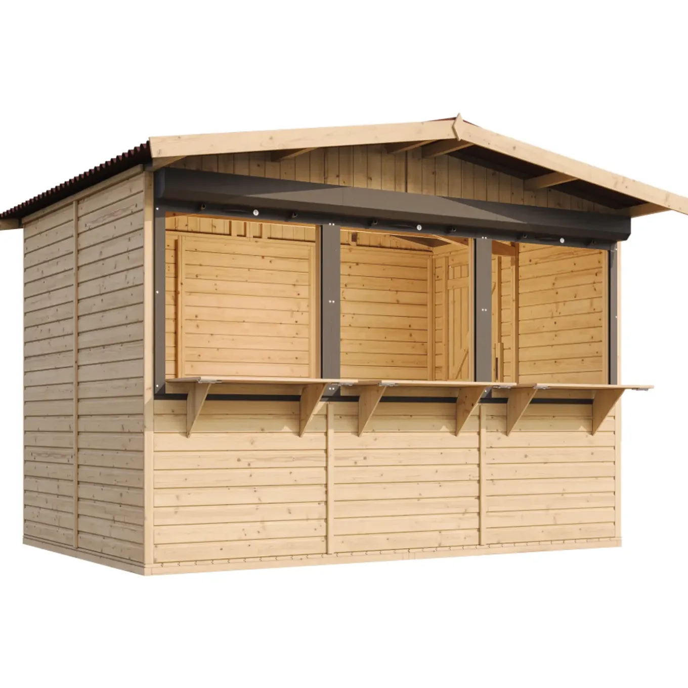 Timbela - Houten Tuinhuis, Houten Marktkraam - M150az - 263 X 336 Cm / 6 M²