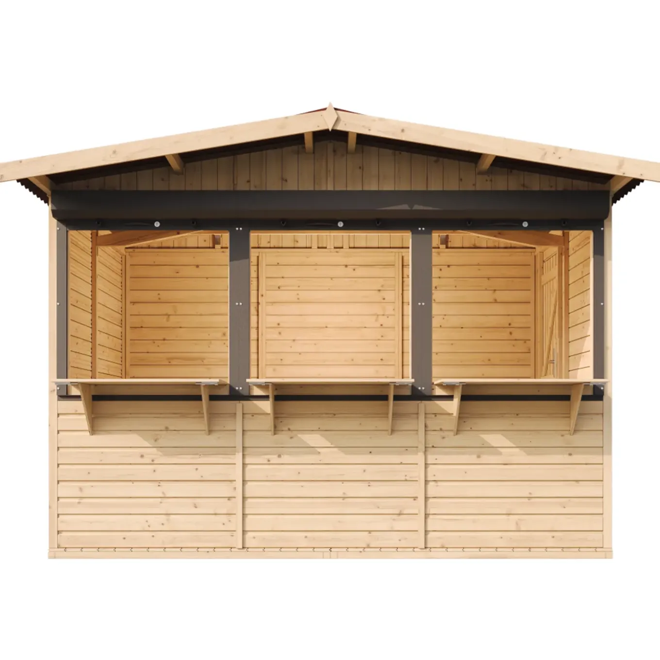 Timbela - Houten Tuinhuis, Houten Marktkraam - M150az - 263 X 336 Cm / 6 M²