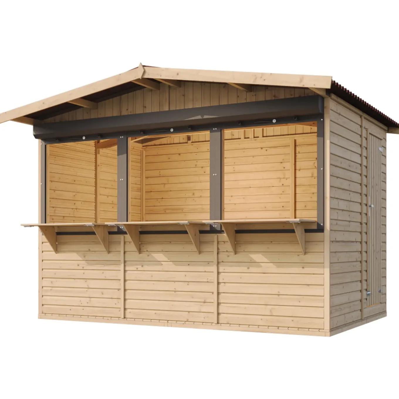 Timbela - Houten Tuinhuis, Houten Marktkraam - M150az - 263 X 336 Cm / 6 M²