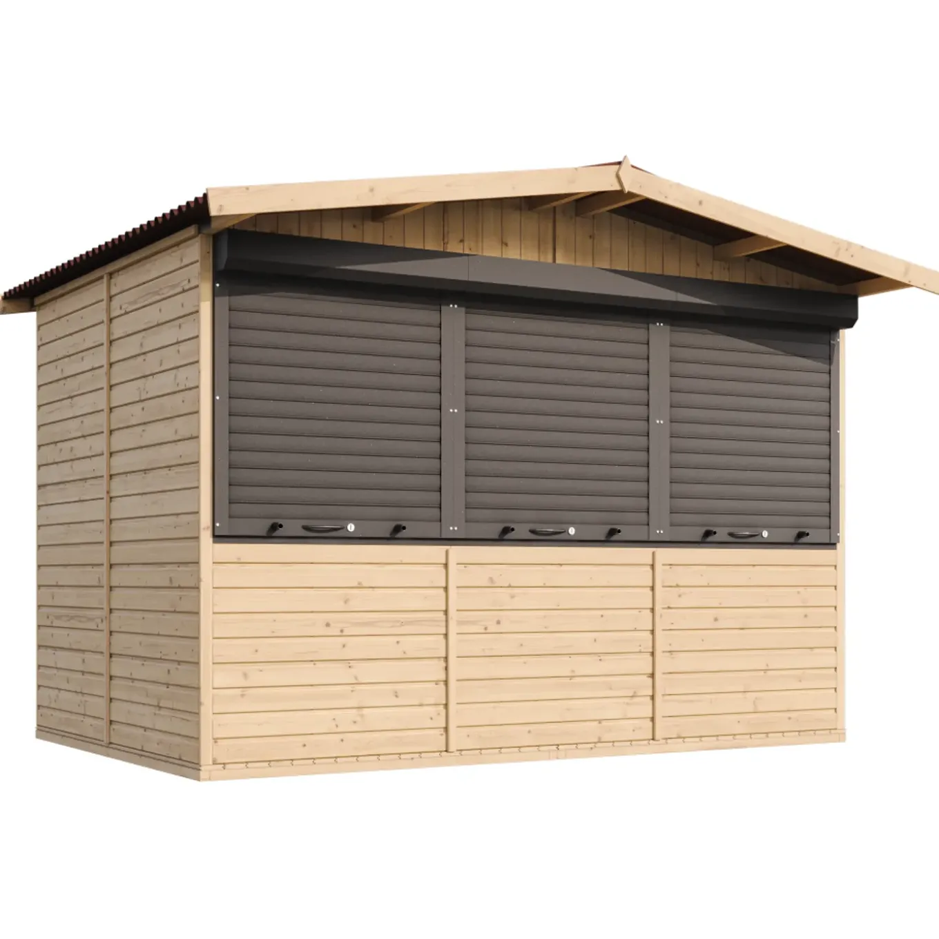Timbela - Houten Tuinhuis, Houten Marktkraam - M150az - 263 X 336 Cm / 6 M²