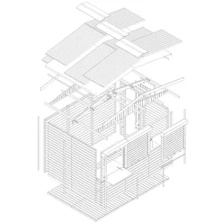 Timbela - Houten Tuinhuis, Houten Marktkraam - M150az - 263 X 336 Cm / 6 M²