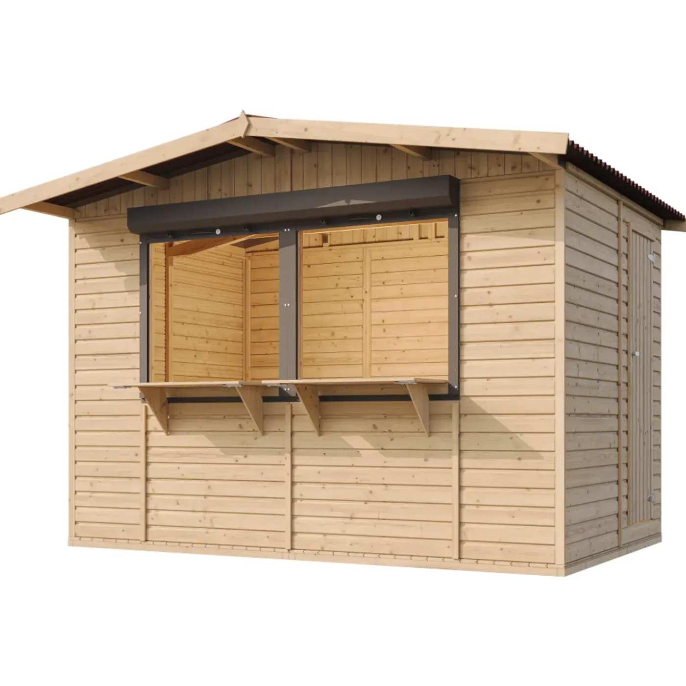 Timbela - Houten Tuinhuis, Houten Marktkraam - M150z - 263 X 336 Cm / 6 M2