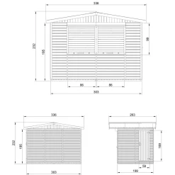 Timbela - Houten Tuinhuis, Houten Marktkraam - M150z - 263 X 336 Cm / 6 M2