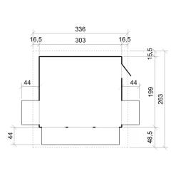 Timbela - Houten Tuinhuis, Houten Marktkraam - M150bz - 263 X 336 Cm / 6 M²