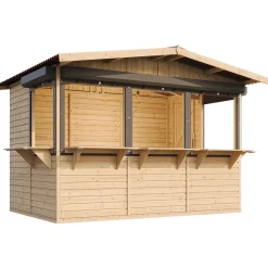 Timbela - Houten Tuinhuis, Houten Marktkraam - M150bz - 263 X 336 Cm / 6 M²